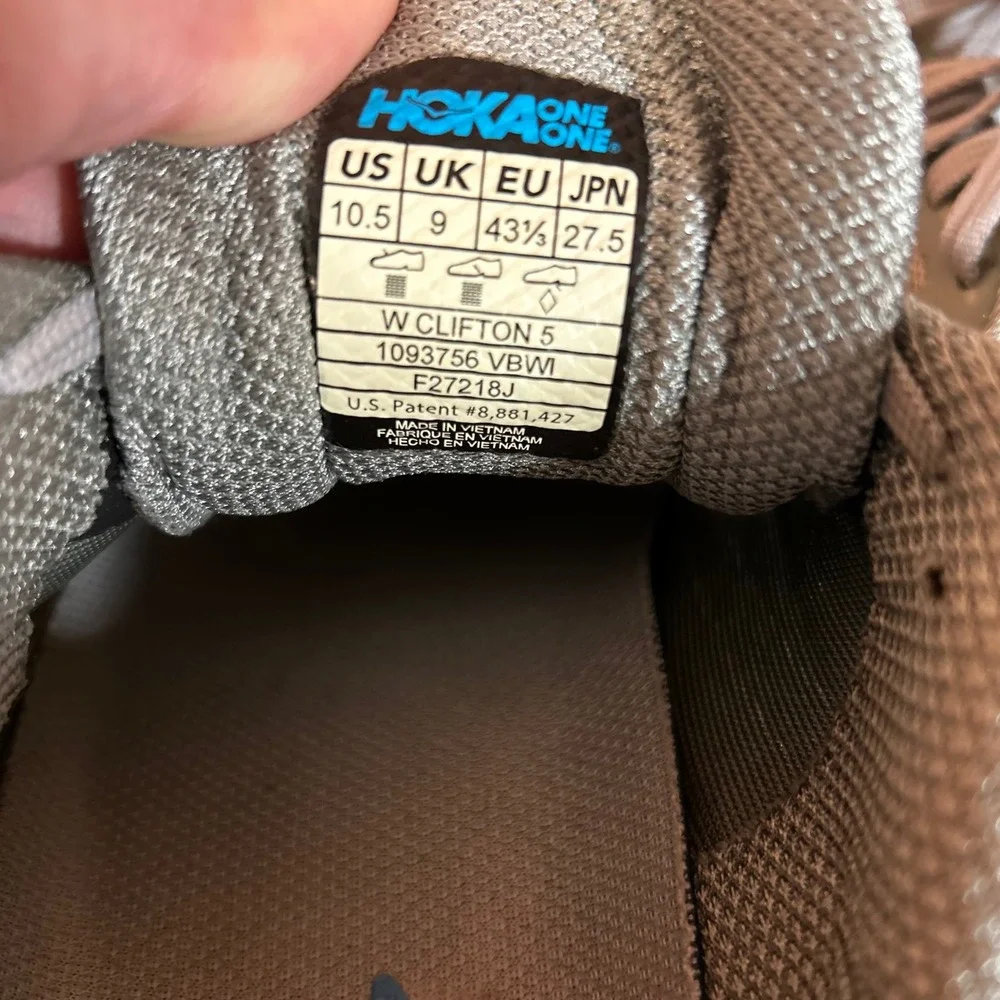 Hoka One One Clifton 5 Womens 10.5 Running Shoes Vapor Blue Wrought Iron 1093756